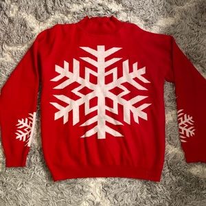 Christmas sweater snowflake red and white size 2xl